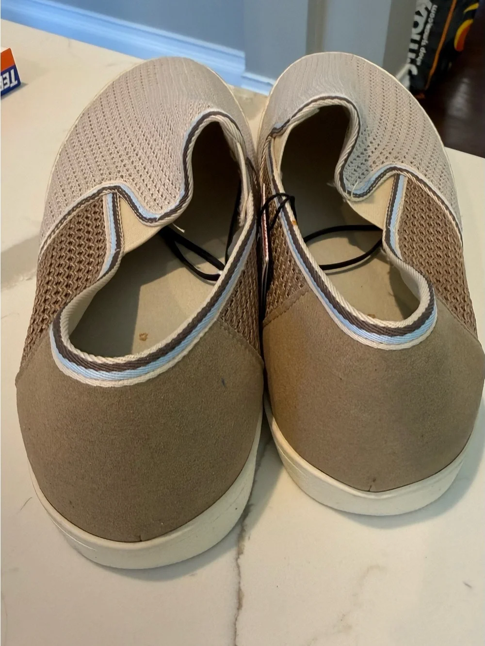 Zara Taupe and White Men’s Slip-On Boat Shoes